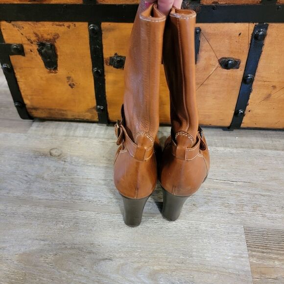 J. CREW Tenley Vanchata Mid Calf Heeled Leather Boot Size 9 - Picture 4 of 8